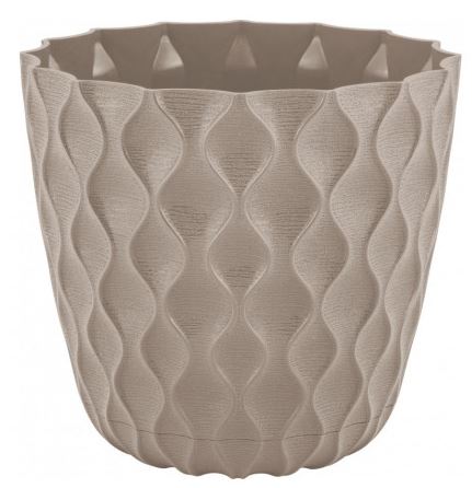 Горшок для цветов InGreen Wave с дренажной сеткой и съемным поддоном 0,65л,D115мм французский платан